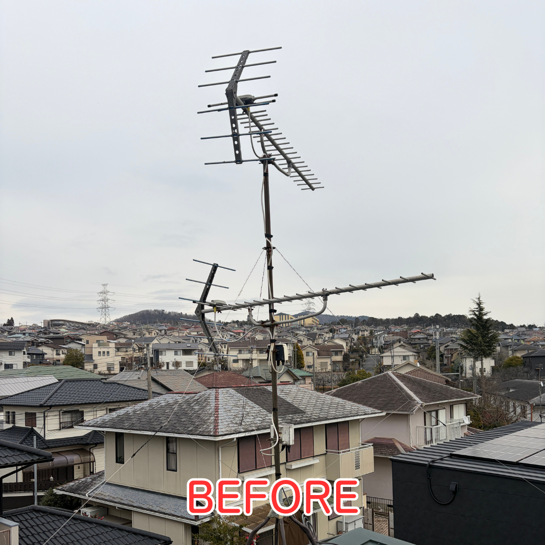 川西市 アンテナ交換 交換前状況