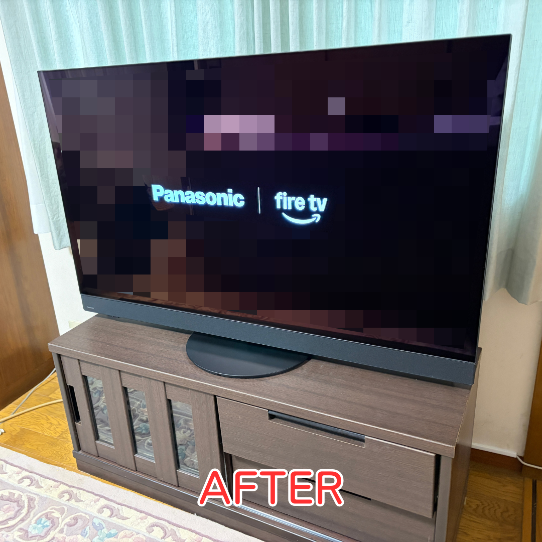 豊能町で有機ELテレビ設置後の様子
