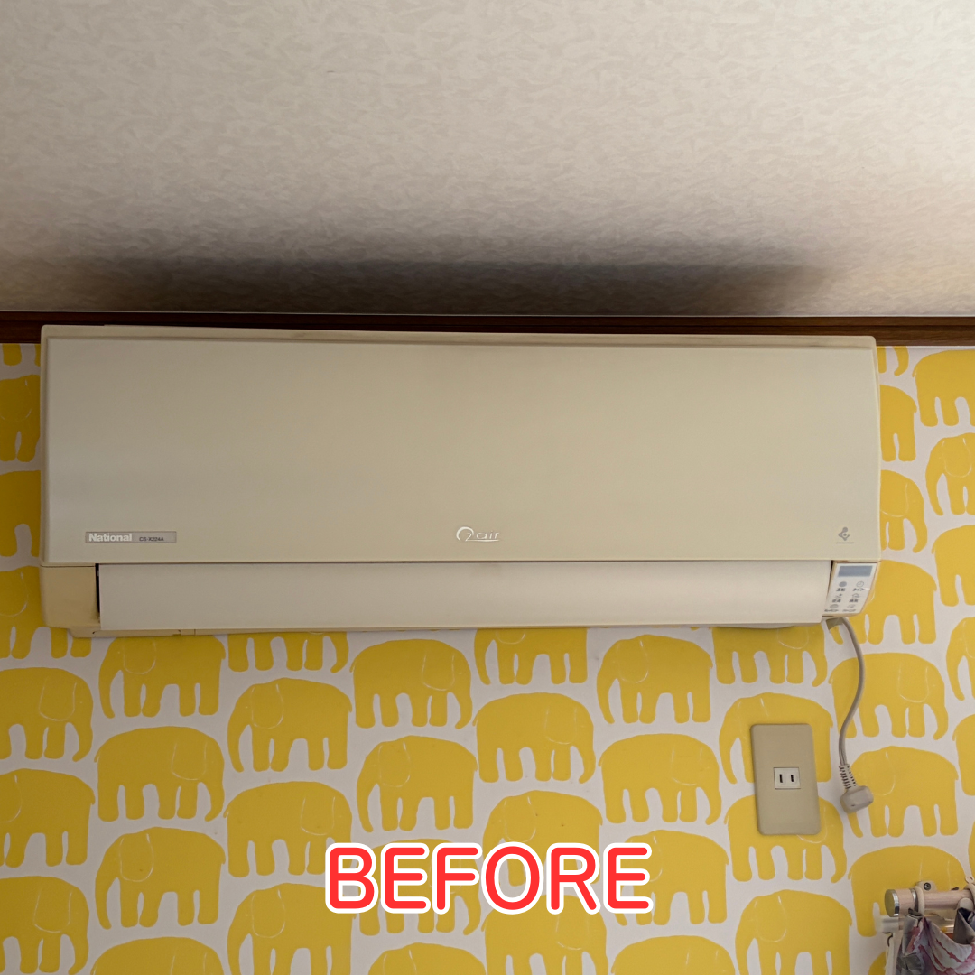 日生ニュータウン エアコン入替工事 施工前状況 室内機旧型設置状態