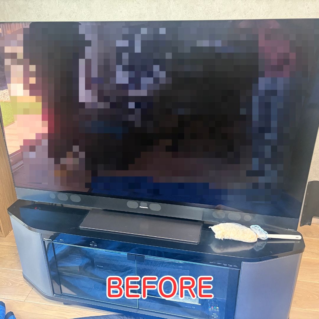 川西市で液晶テレビ配達 設置前の焼き付いた画面